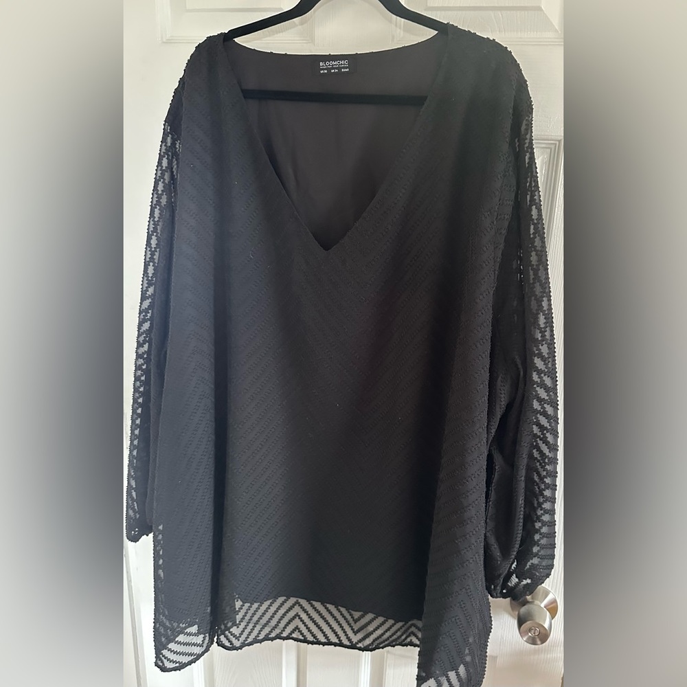 Long Sleeve Blouse with Intricate Arm Detail - Size 30